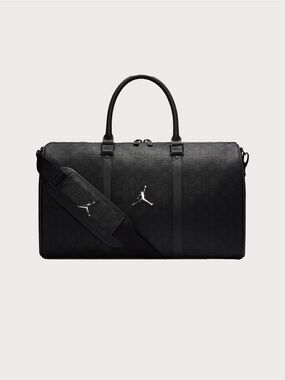 Nike Air Jordan Icon Duffle Bag Luggage Black Silver Monogram MM0987-023 25L NWT